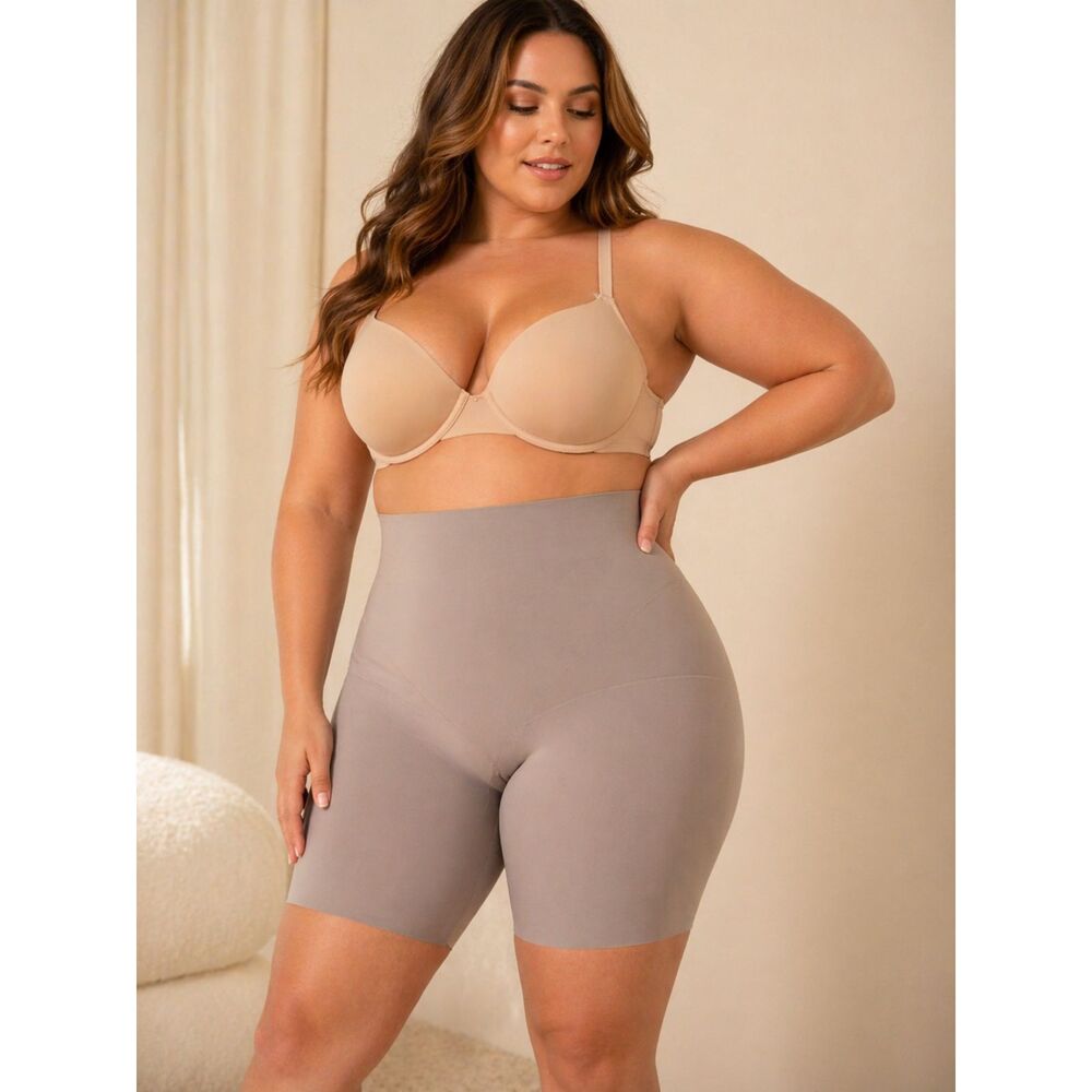SPANX 3X Nude High Waisted Shaping Shorts Mid Thigh Seamless Shapewear